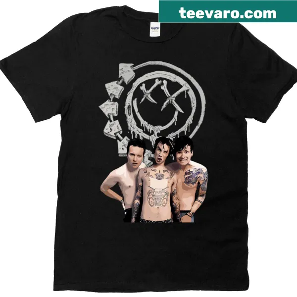 Illustration of Blink 182 logo and design on a t-shirt