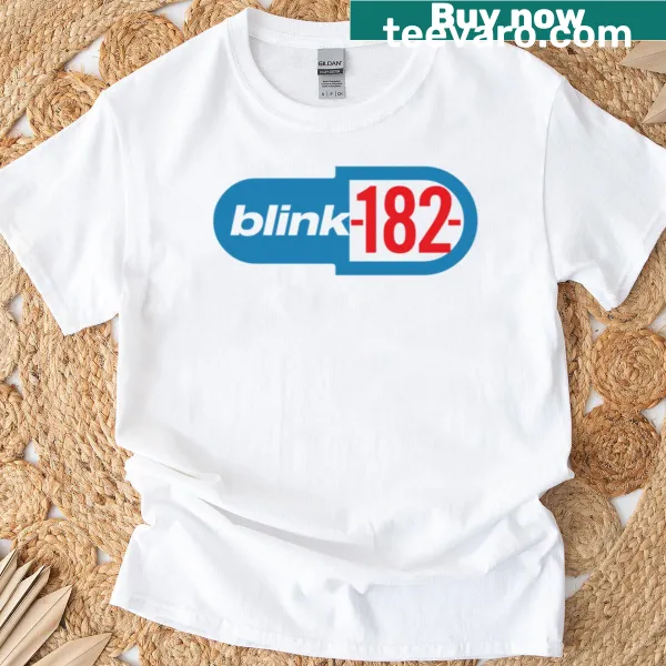 Blink 182 themed T-shirt with a bold graphic design