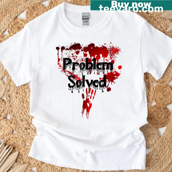 Edgy Halloween t-shirt with blood splatter typography design