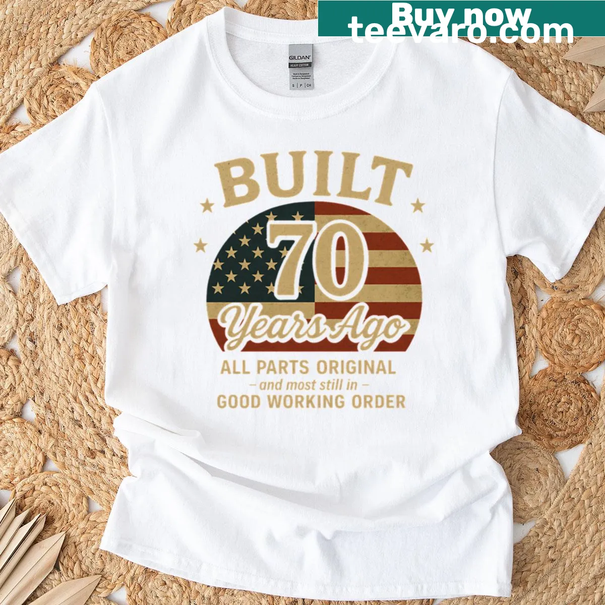 Vintage-style T-shirt celebrating a 70th birthday from 1955 — on a men's t-shirt
