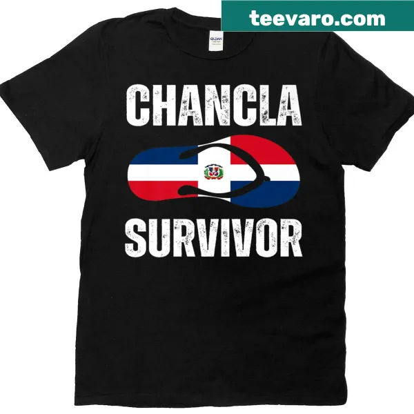 T-shirt with Dominican Republic flag and 'Chancla Survivor' text