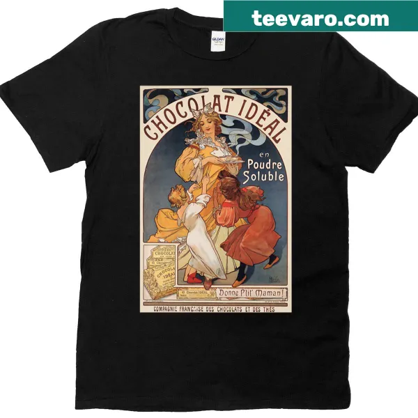 Vintage-style t-shirt with the word Chocolat for chocolate lovers