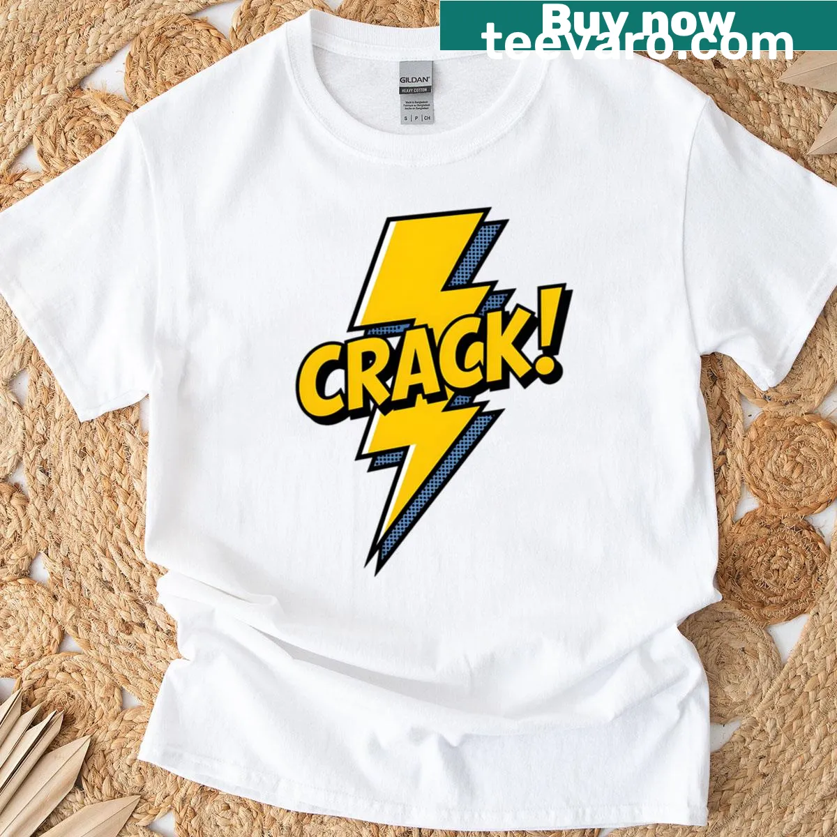 Playful Crack Pop t-shirt with whimsical typography — on a men's t-shirt