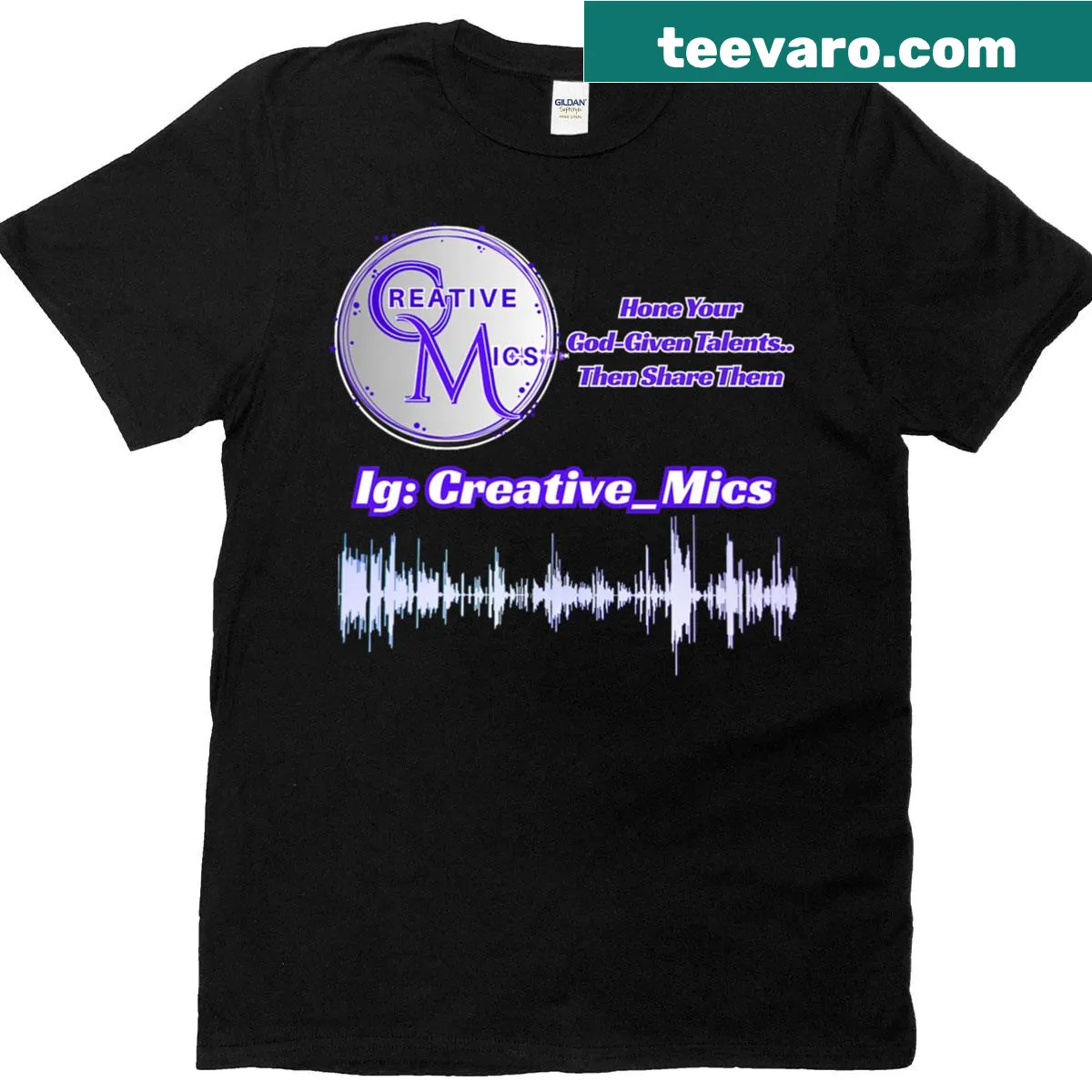 Inspirational shirt with microphones and creative text — on a men's t-shirt