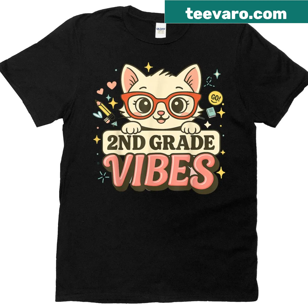 Cute cat graphic T-shirt for kids — on a men's t-shirt