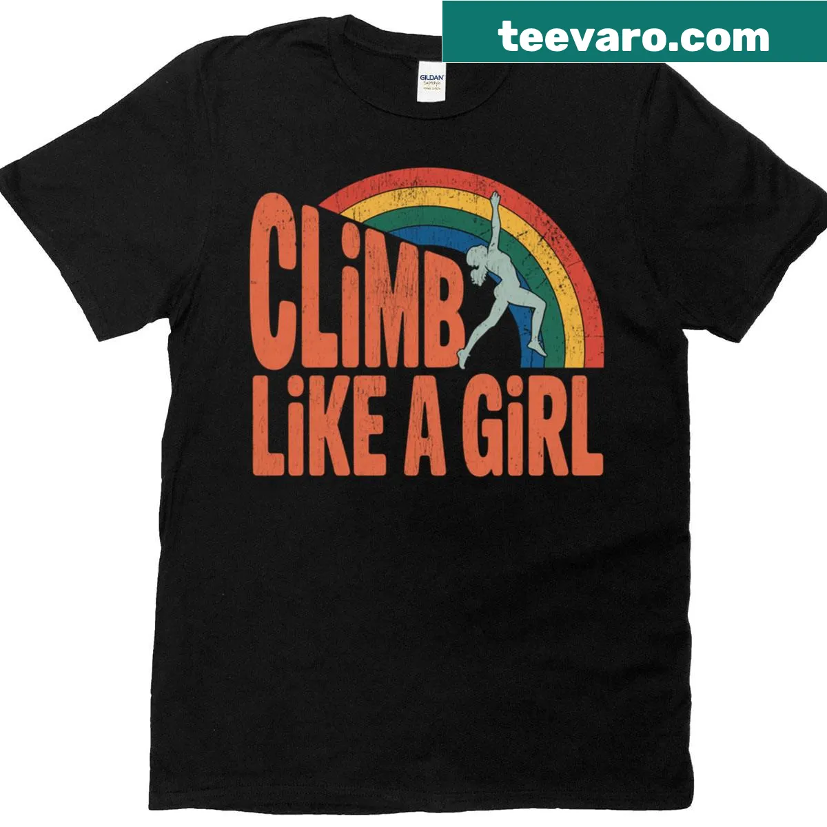 Inspirational climbing-themed shirt for enthusiasts — on a men's t-shirt