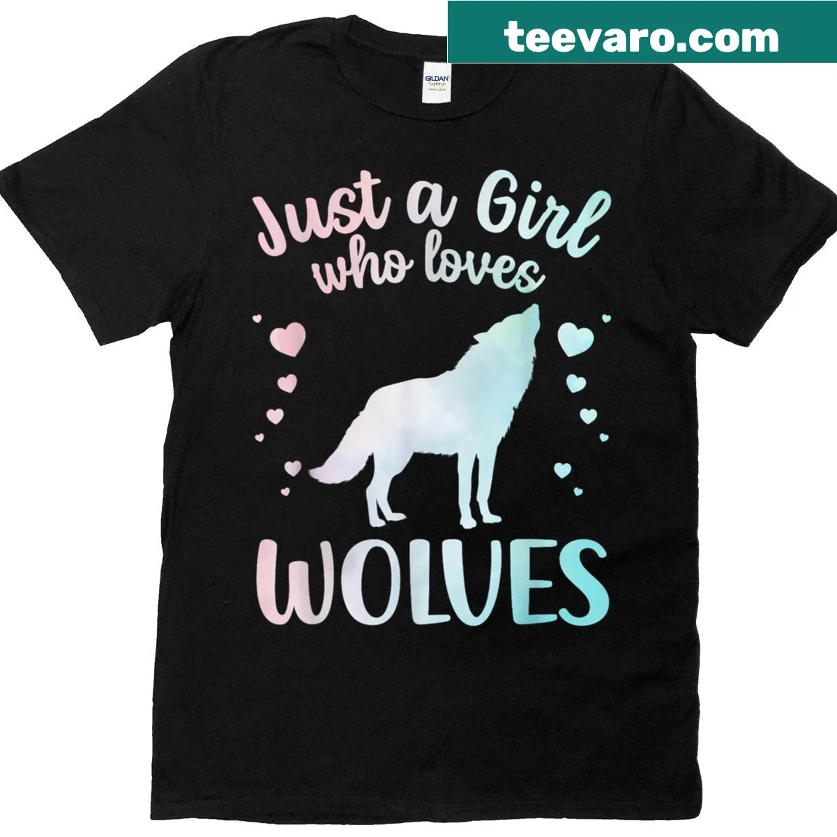 Cute T-shirt featuring a charming illustration of a wolf pack — on a men's t-shirt