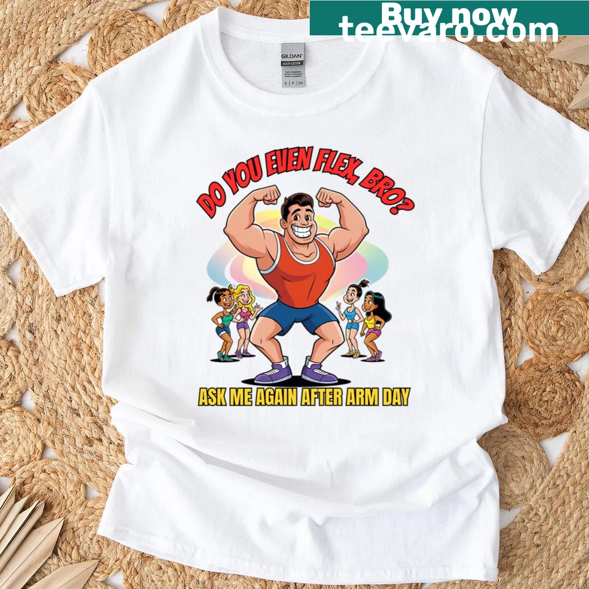 Fitness T-shirt with bold typography for gym enthusiasts — on a men's t-shirt