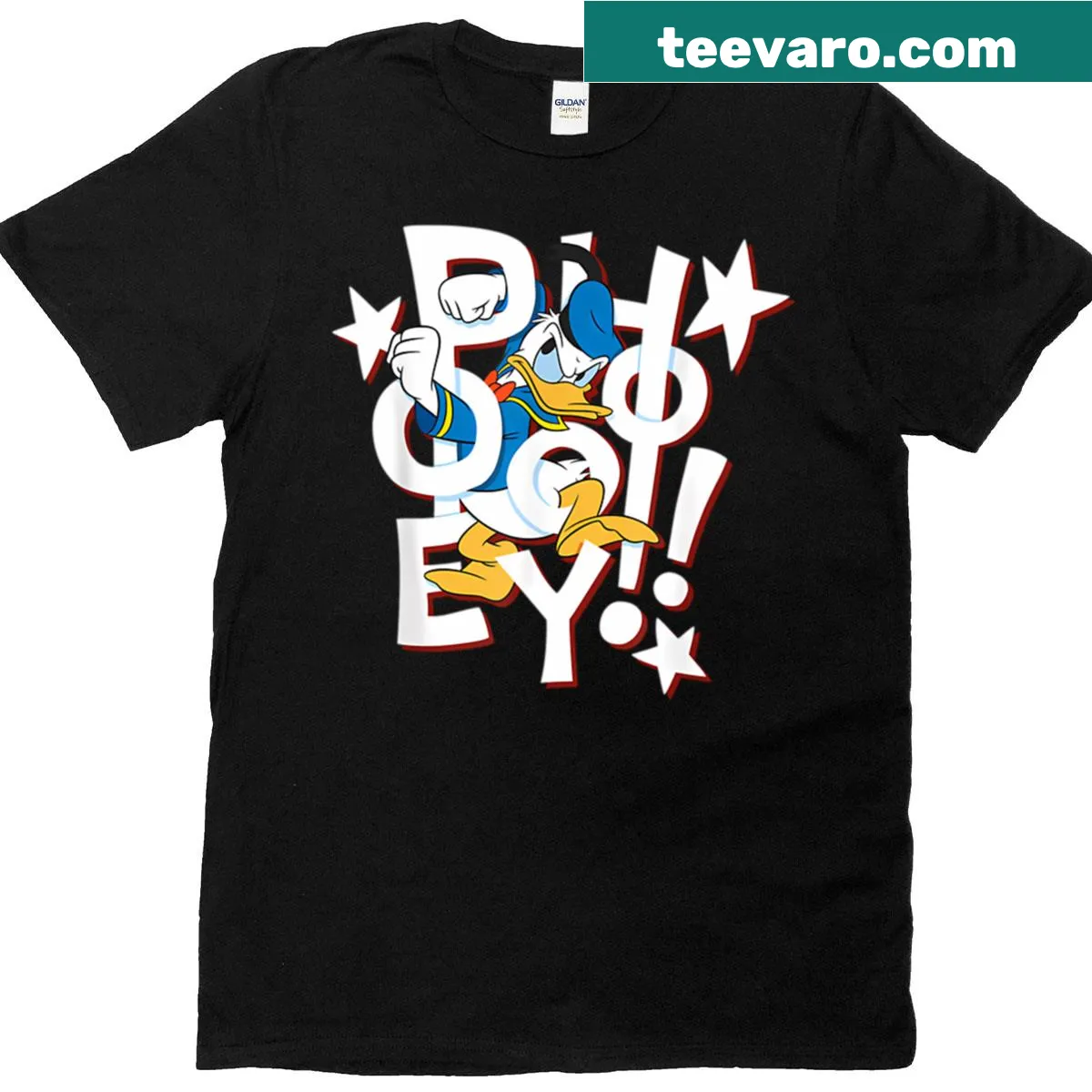Vintage T-shirt featuring Donald Duck and the phrase 'Phooey' — on a men's t-shirt