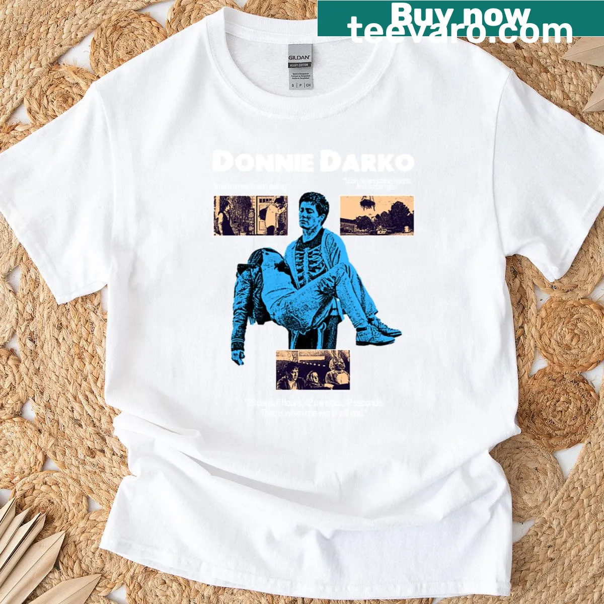 Oversized T-shirt inspired by Donnie Darko film. — on a men's t-shirt