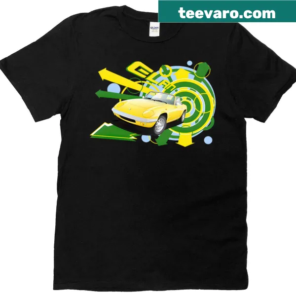 Retro abstract car art t-shirt celebrating classic roadsters