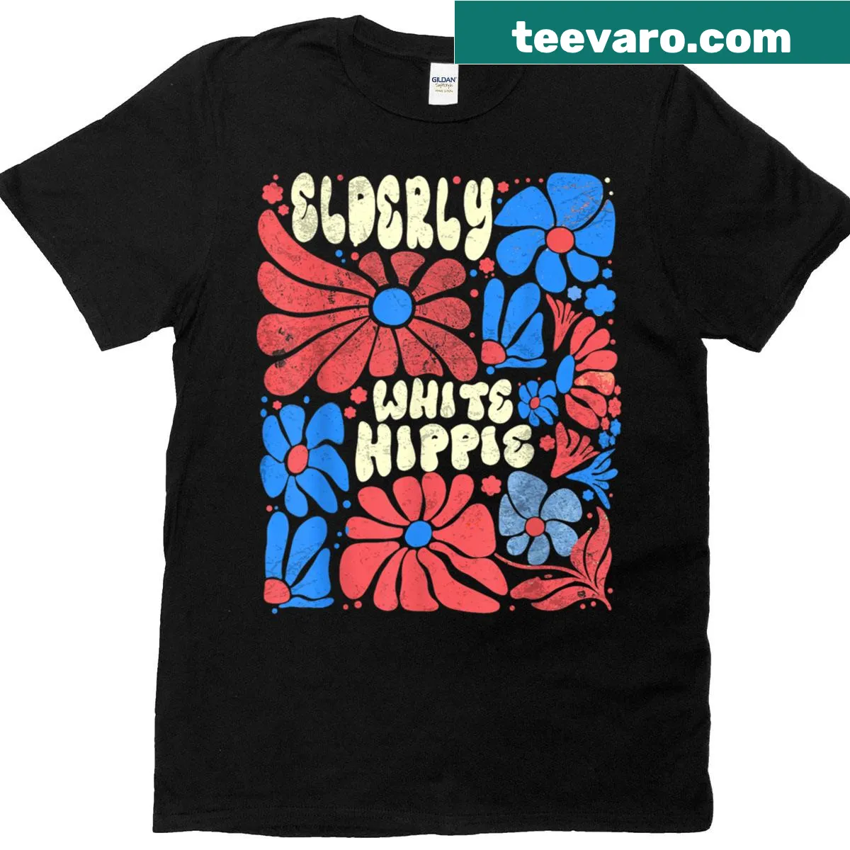 T-shirt with a humorous flower design and saying — on a men's t-shirt