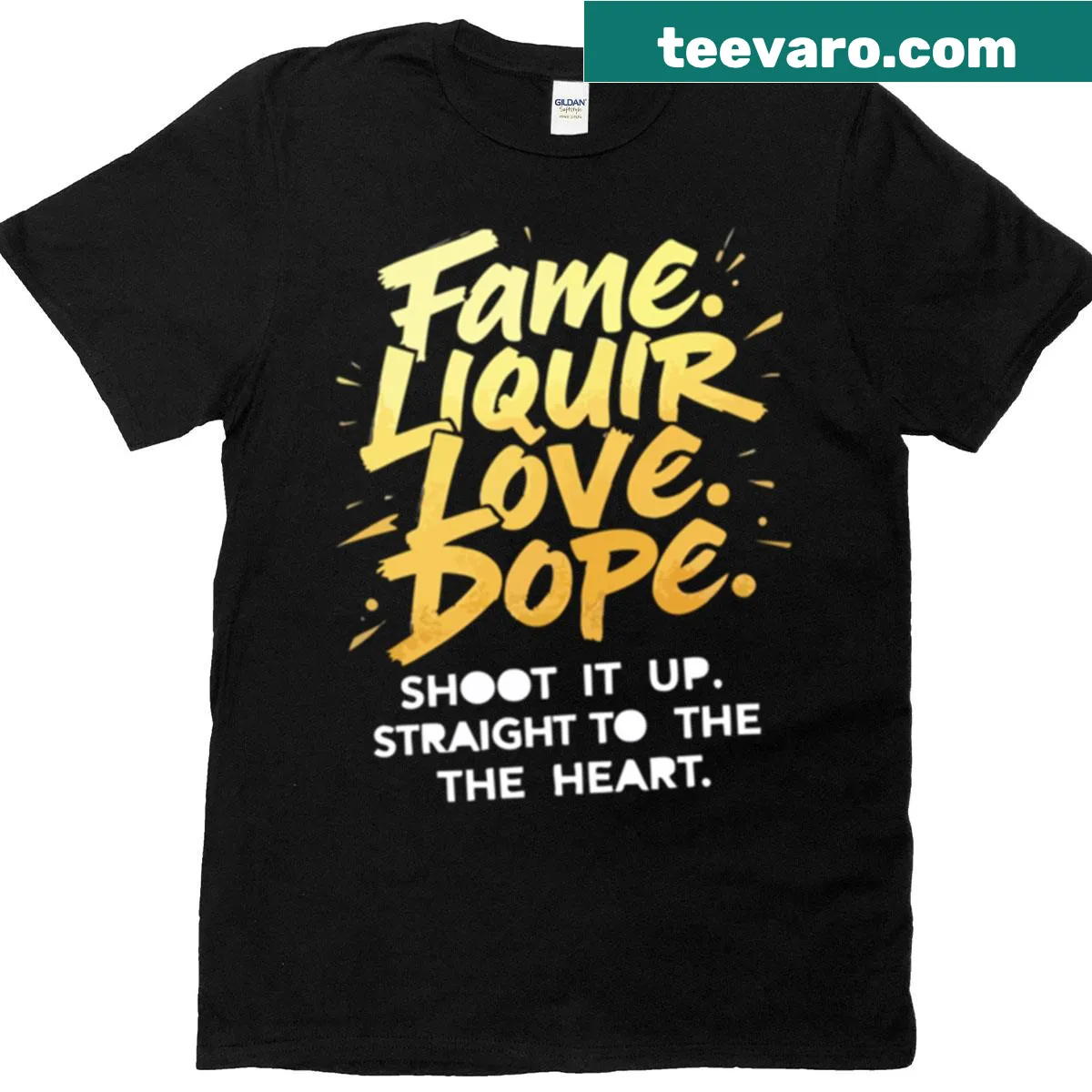 Casual graphic T-shirt featuring themes of fun and celebration. — on a men's t-shirt
