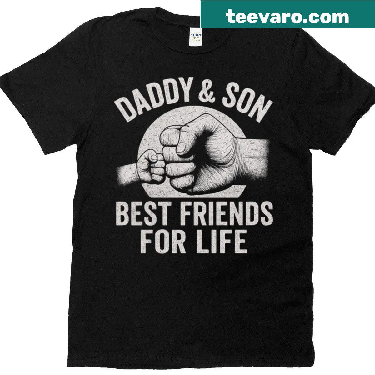 Vintage-style T-shirt with 'Best Friends For Life' text — on a men's t-shirt