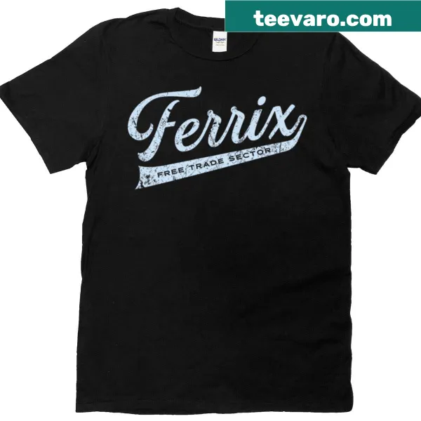 Retro oversized T-shirt with Ferrix Free Trade Sector space design.