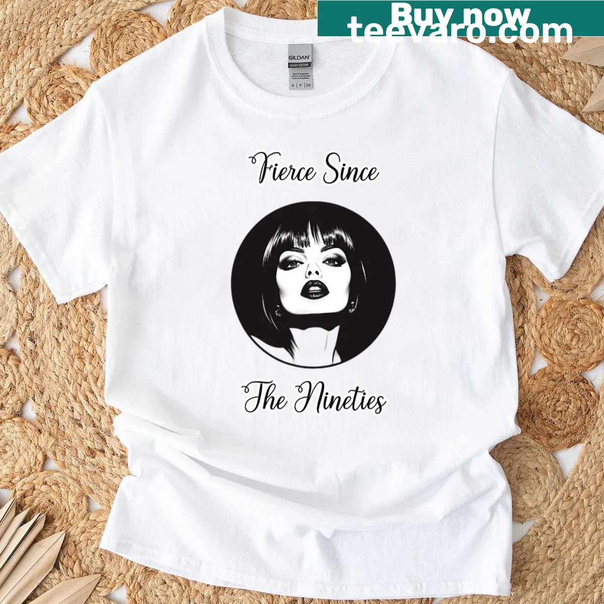 T-shirt with the phrase 'Fierce Since The Nineties' in bold typography — on a men's t-shirt