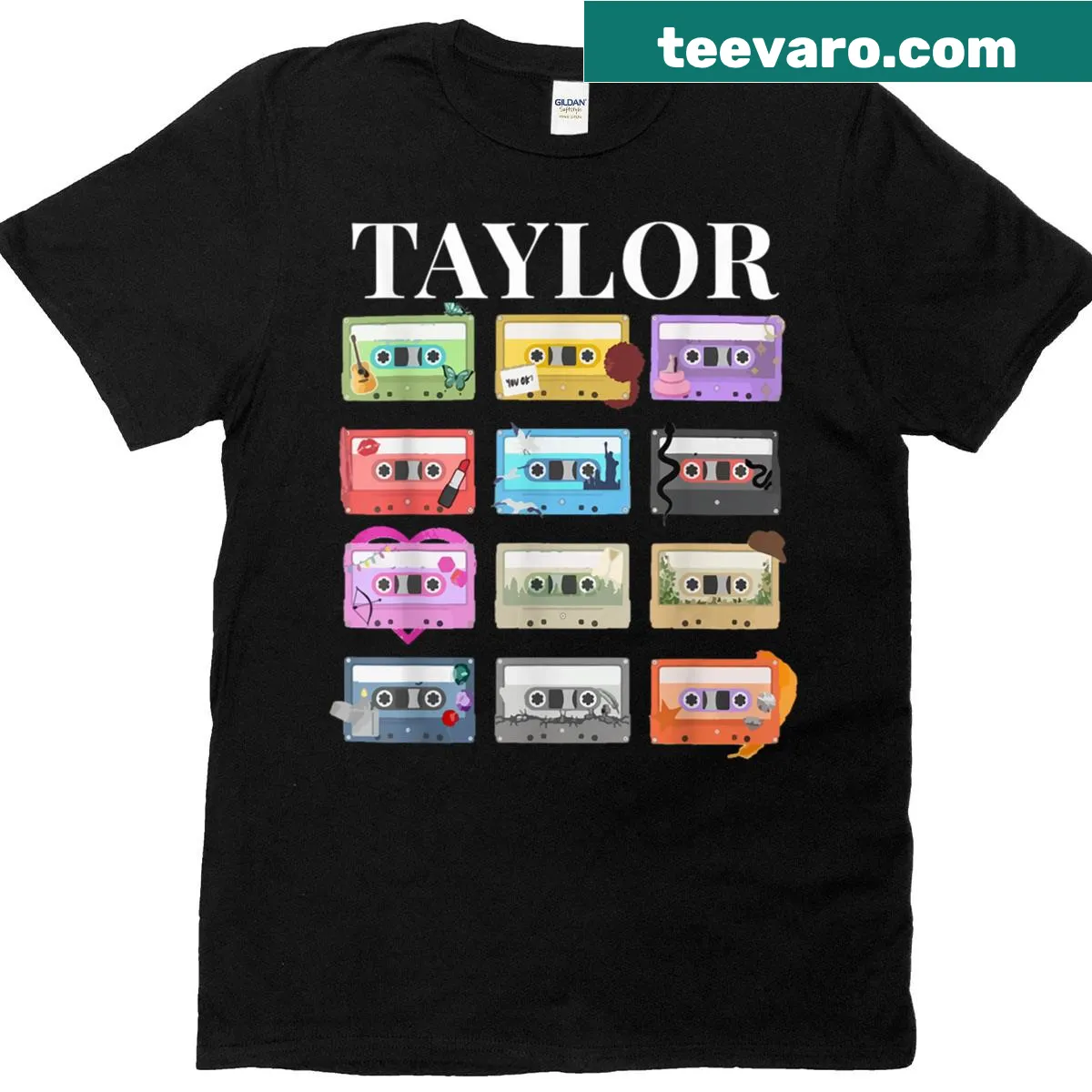 Personalized 80s cassette t-shirt with name Taylor — on a men's t-shirt