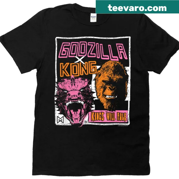 Graphic t-shirt featuring Godzilla and Kong in punk style