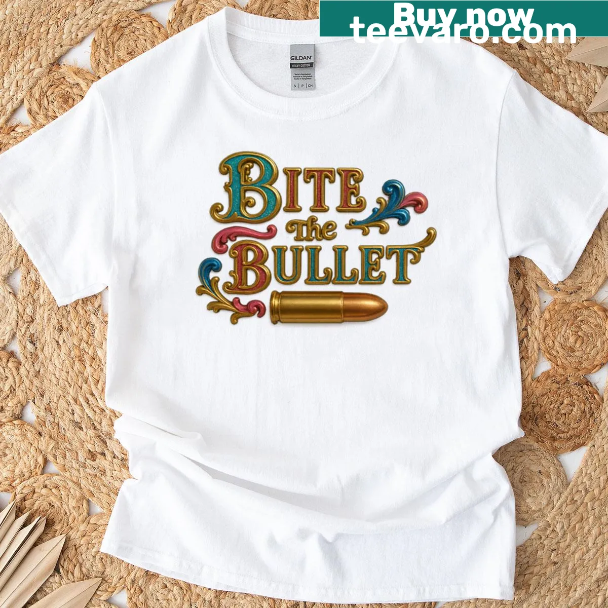 Vintage-style T-shirt with the phrase 'Grit Your Teeth' for strength — on a men's t-shirt
