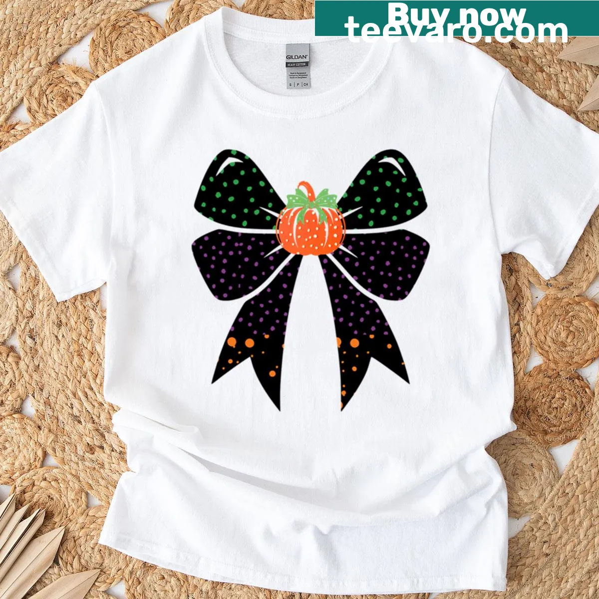 Oversized T-shirt featuring a pumpkin-dog Halloween design — on a men's t-shirt