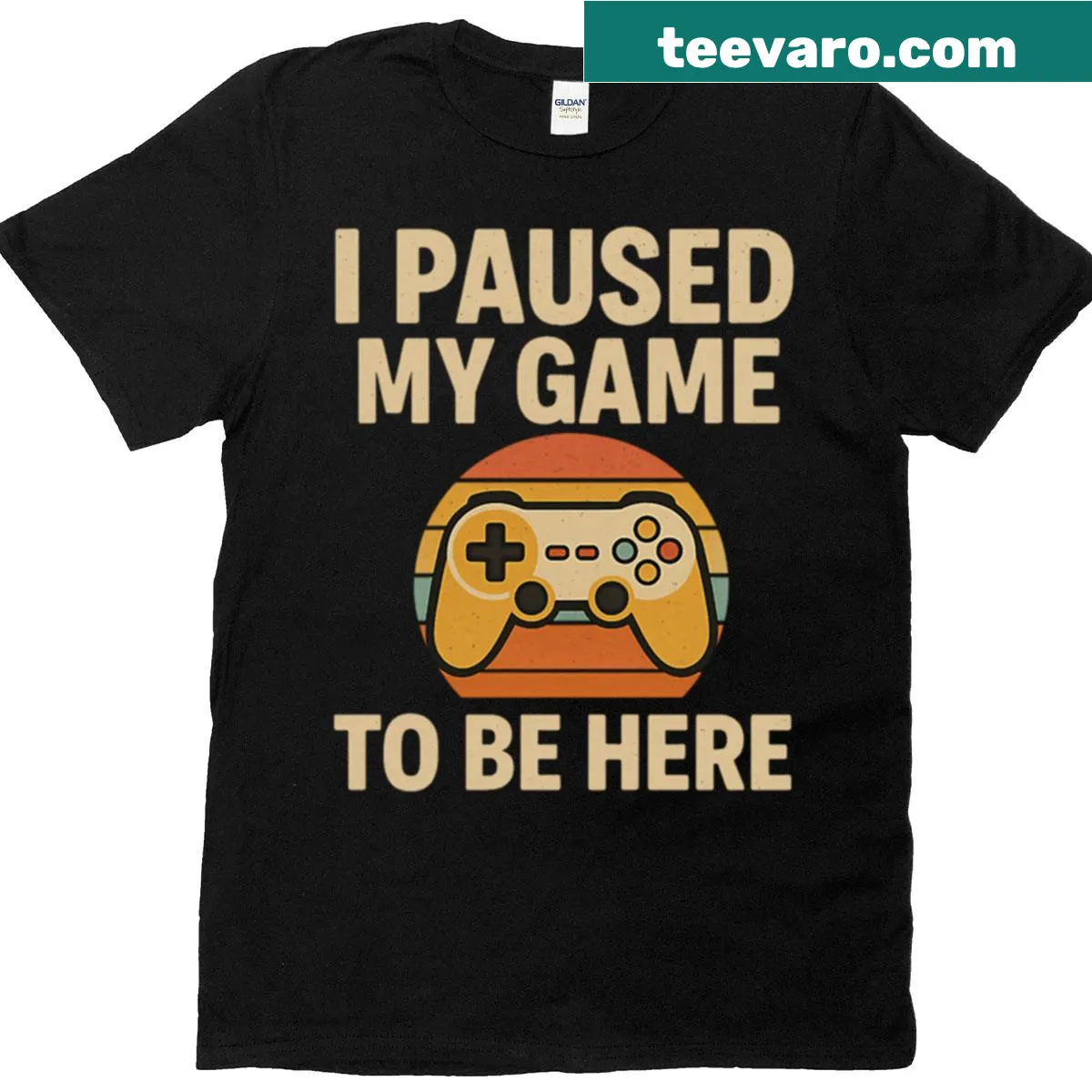 Oversized T-shirt with retro gaming controller and playful text — on a men's t-shirt