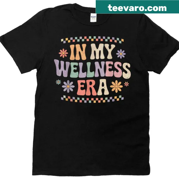 Pastel floral illustration on wellness-themed T-shirt