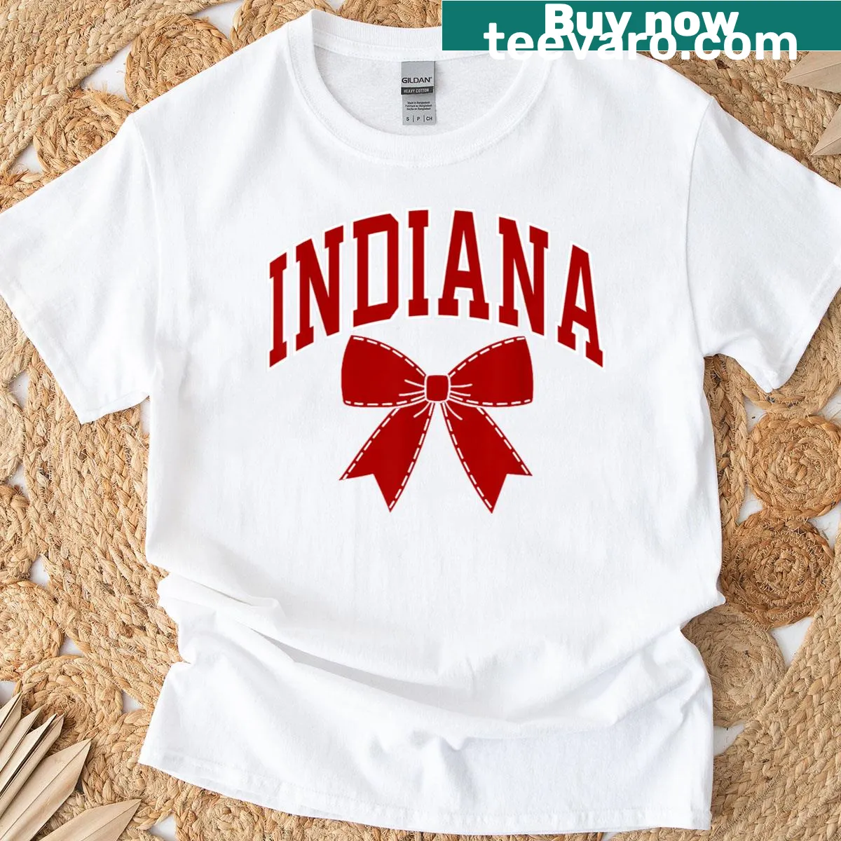 Illustrated Indiana state outline with symbols representing hometown pride. — on a men's t-shirt