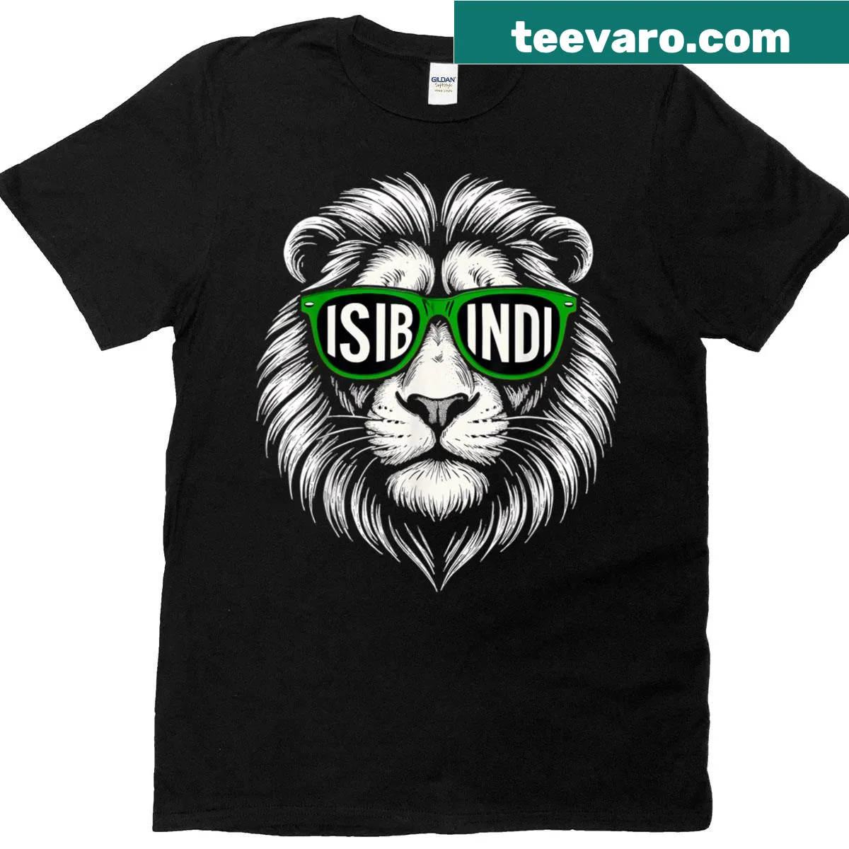 Lion illustration with 'Isibindi' text symbolizing courage — on a men's t-shirt