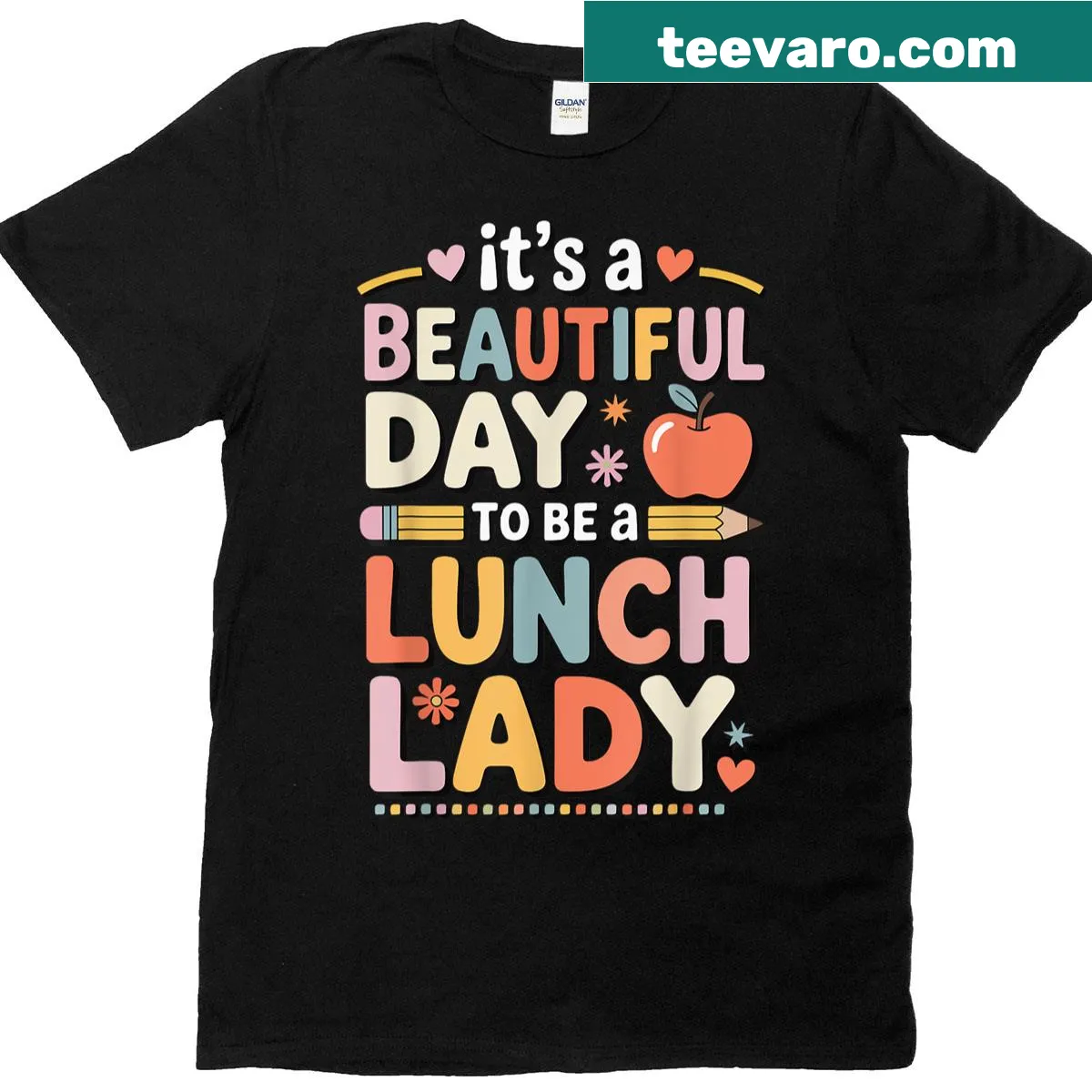 Cheerful lunch lady t-shirt with a playful slogan and inviting illustration — on a men's t-shirt
