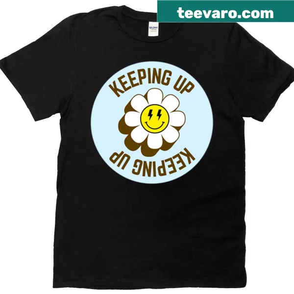 Vintage smiley daisy graphic T-shirt with positive vibes