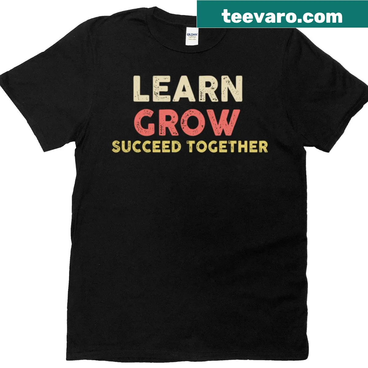 Retro motivational typography t-shirt for teachers and students — on a men's t-shirt