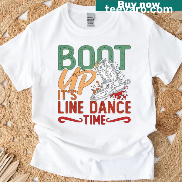 Line dancing T-shirt with the slogan 'Boot Up'