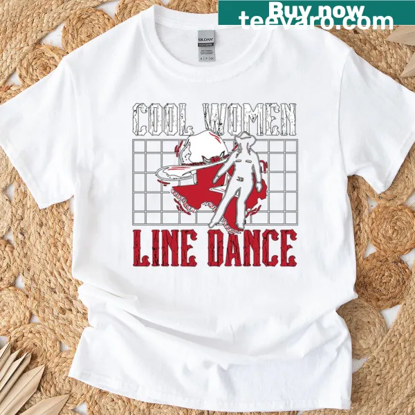 Illustration of a woman line dancing on a T-shirt