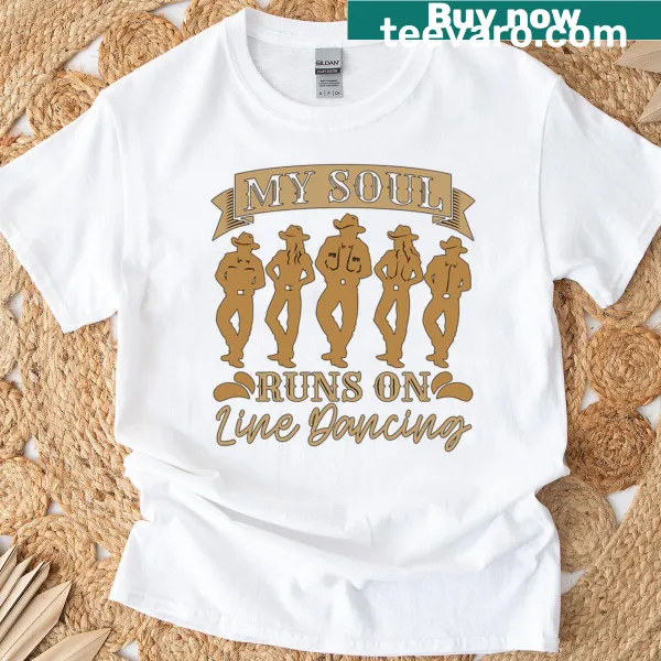 Playful typography T-shirt for line dancing enthusiasts