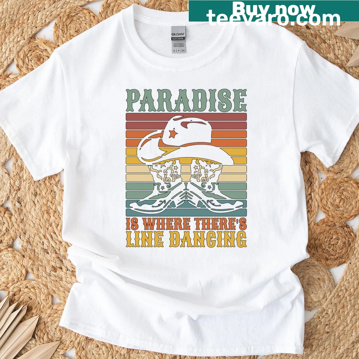 Typography shirt celebrating line dancing with a bold phrase. — on a men's t-shirt
