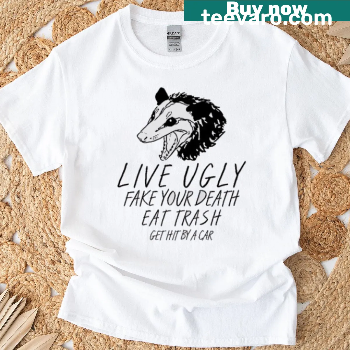 Edgy typography shirt with humorous phrases — on a men's t-shirt