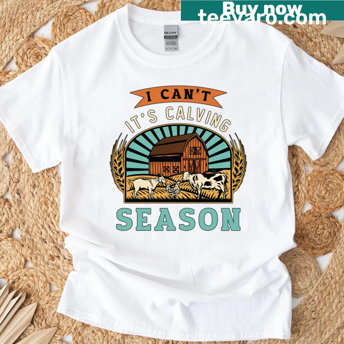 T-shirt with the saying 'I Can't, It's Calving' for livestock breeders — on a men's t-shirt
