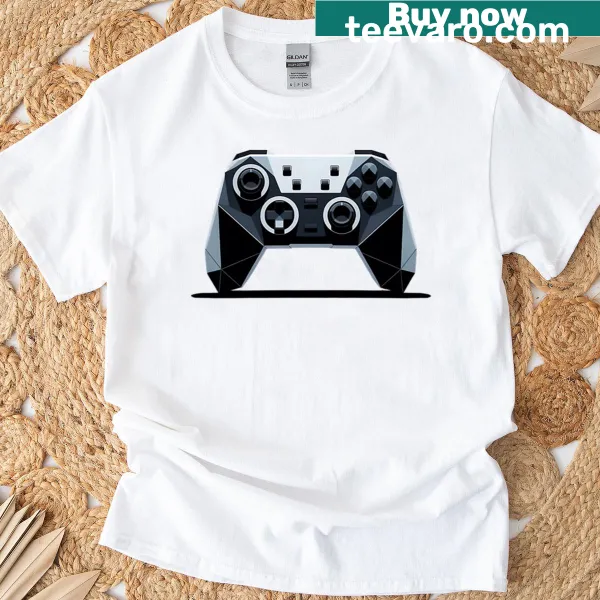 Oversized minimalist t-shirt with 8-bit controller graphic for gaming fans.
