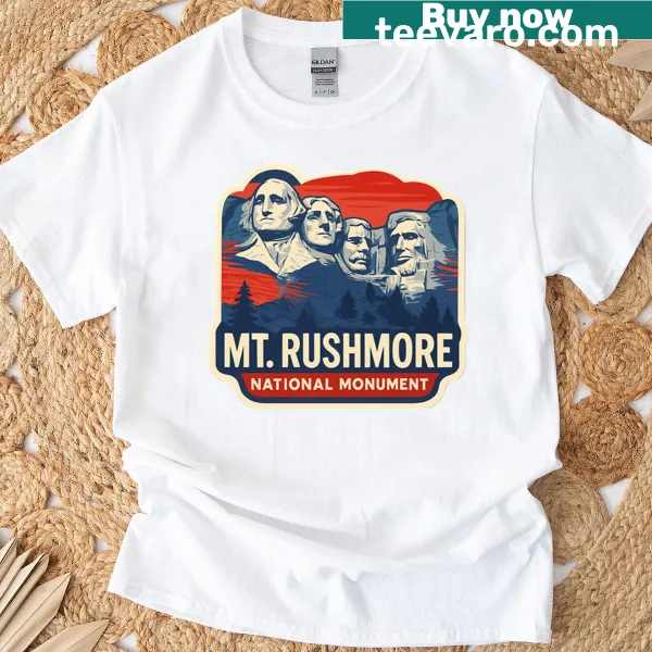 Vintage Mt. Rushmore graphic t-shirt for travelers and history lovers.