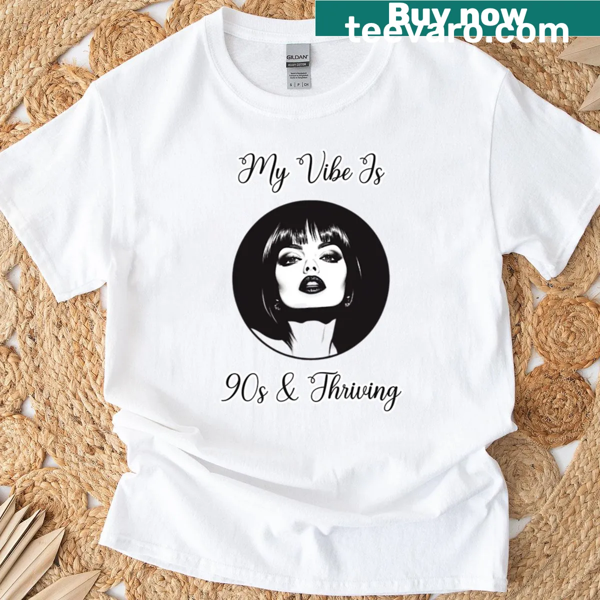 90s themed shirt with the phrase My Vibe Is 90s — on a men's t-shirt