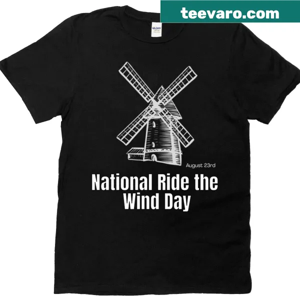 Windmill illustration on oversized tee for nature lovers