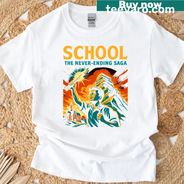 Oversized T-shirt featuring educational journey graphics