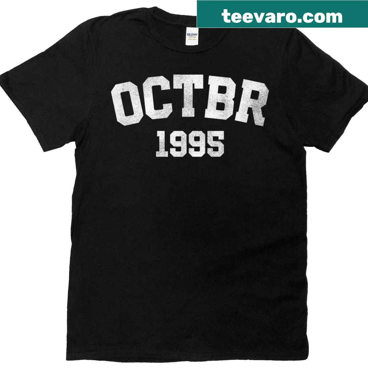 Vintage T-shirt celebrating a 30th birthday, featuring 'October' and '30th Birthday' text — on a men's t-shirt
