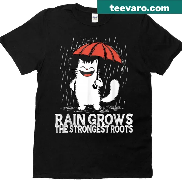 Cute cat and umbrella design with an inspirational quote