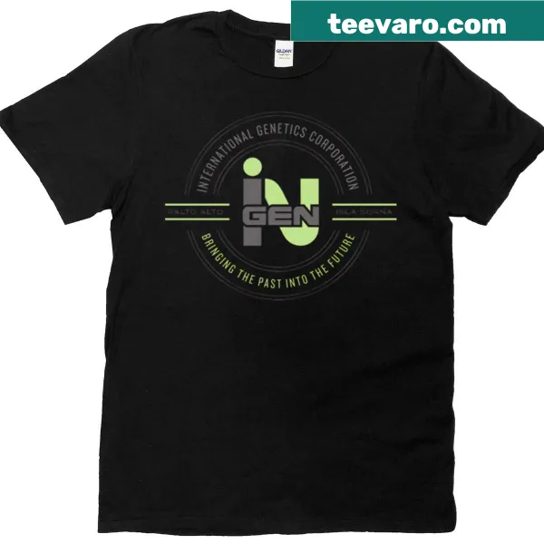 Retro Future Corporate Emblem T-shirt with stylized circle logo
