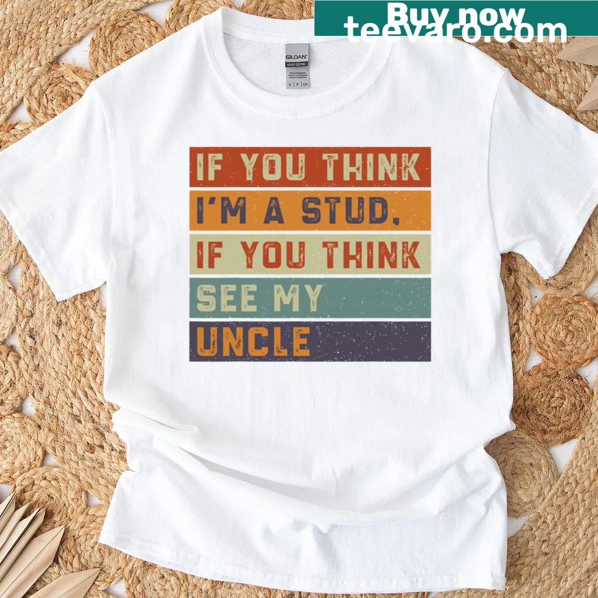 Retro funny t-shirt with a humorous slogan about uncles — on a men's t-shirt