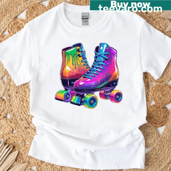 Vintage-inspired t-shirt featuring retro rollerskates design