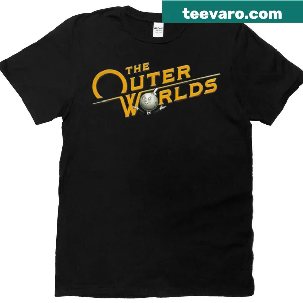 Illustrated retro space logo inspired by The Outer Worlds for gamers