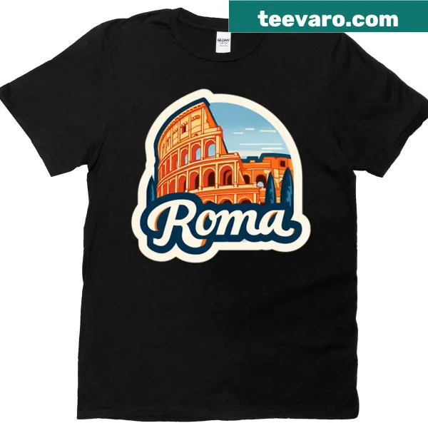 Vintage style t-shirt featuring a detailed graphic of the Colosseum