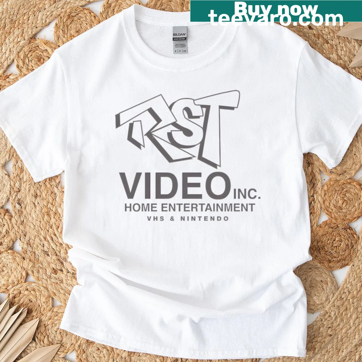 Retro VHS design on a home entertainment T-shirt — on a men's t-shirt